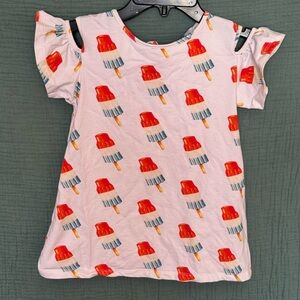 Lola + The Boys bombpop cold shoulder tunic